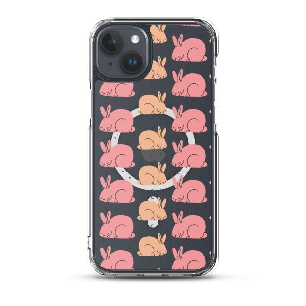 Pink Bunnies iPhone MagSafe Clear Case