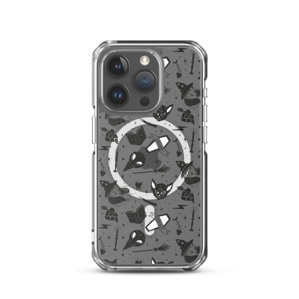 Black and White Halloween iPhone MagSafe Clear Case