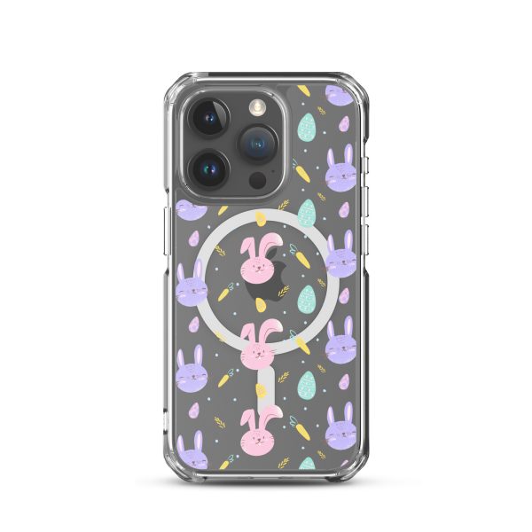 Cute Easter Bunnies iPhone MagSafe Clear Case