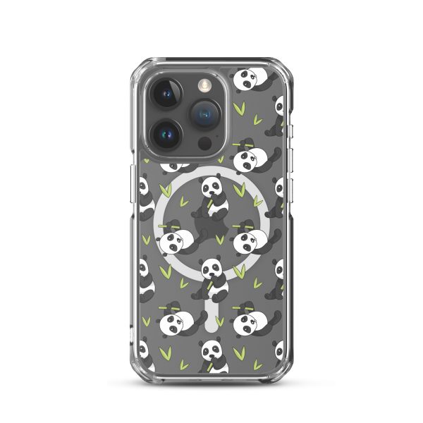 Cute Panda Bear iPhone MagSafe Clear Case