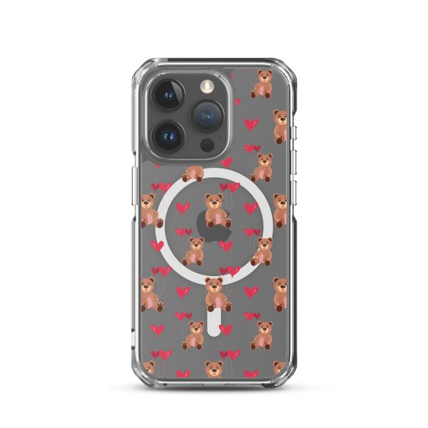 Cute Teddy Bear iPhone MagSafe Clear Case