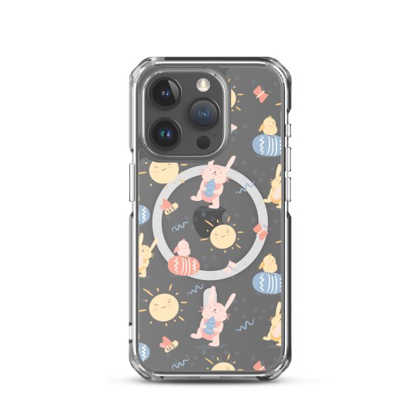 magsafe-clear-case-for-iphone-iphone-15-pro-front-6a53c5029f8cd.jpg Easter Egg and Bunnies iPhone MagSaffe Clear Case