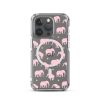 Seamless Elephant Silhouette iPhone MagSafe Clear Case