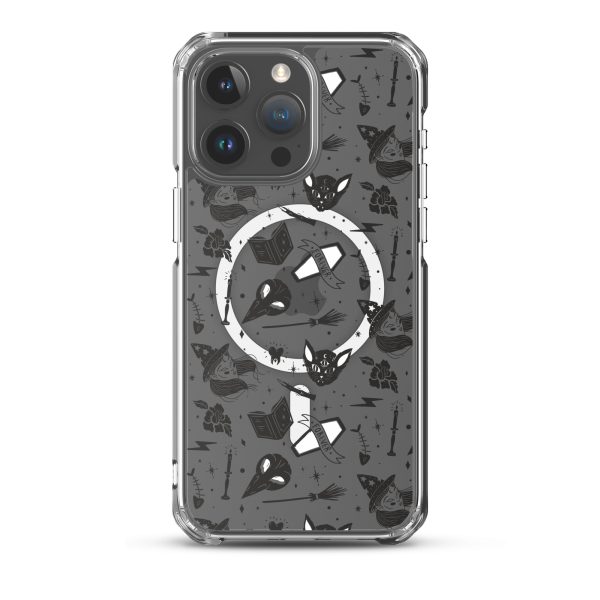 Black and White Halloween iPhone MagSafe Clear Case