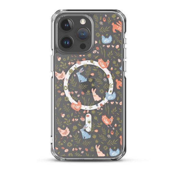 Bunnies and Hens Easter iPhone MagSafe Clear Case