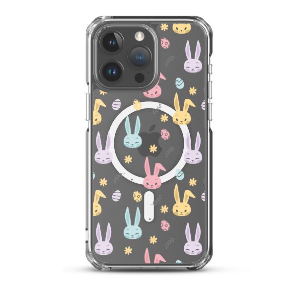 Colorful Bunnies Easter iPhone MagSafe Clear Case
