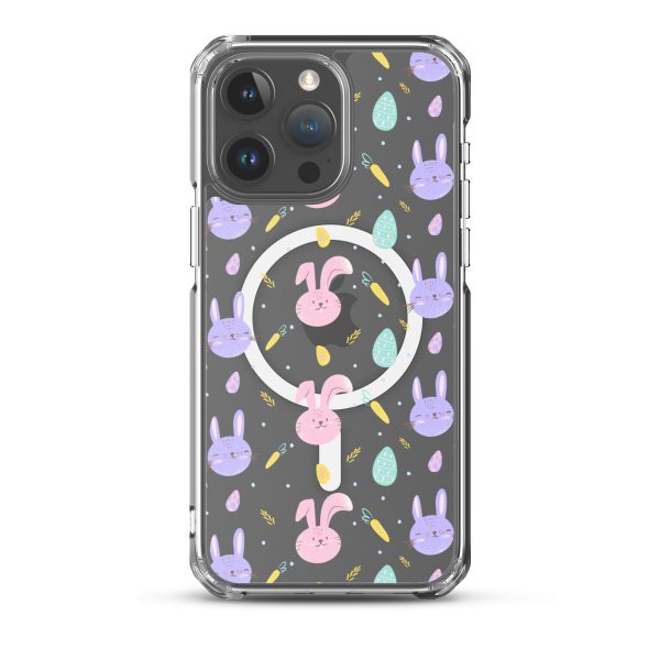 Cute Easter Bunnies iPhone MagSafe Clear Case