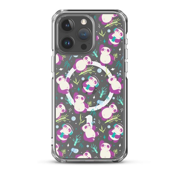 Cute Panda Bamboo iPhone MagSafe Clear Case