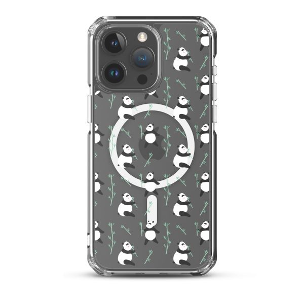 Cute Panda iPhone MagSafe Clear Case