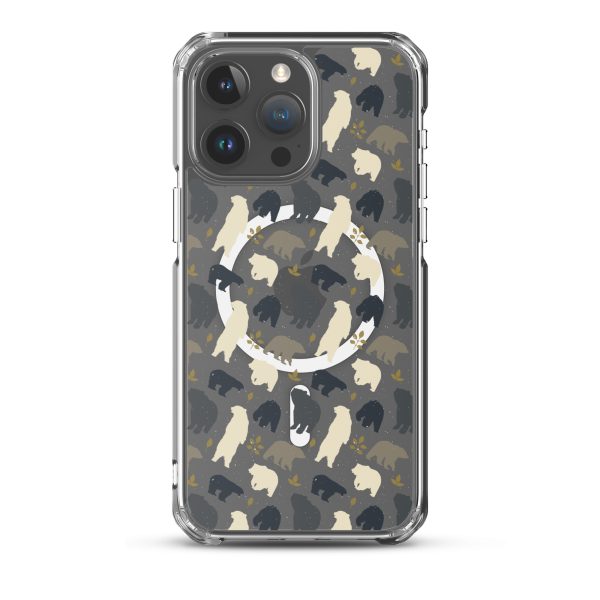 Forest Bear Silhouette iPhone MagSafe Clear Case