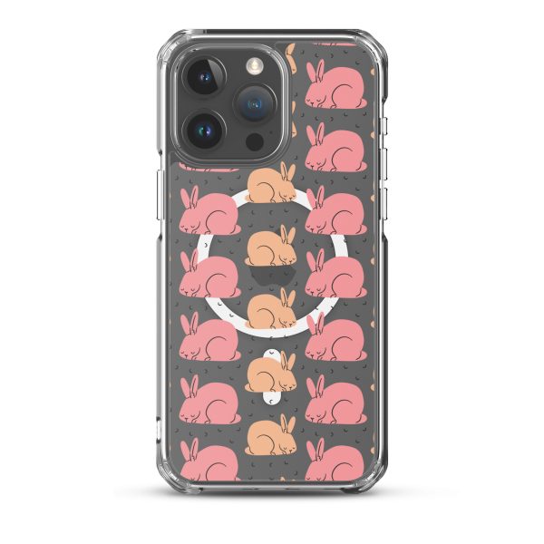 Pink Bunnies iPhone MagSafe Clear Case