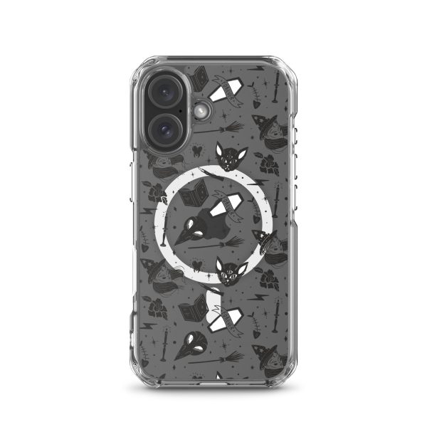 Black and White Halloween iPhone MagSafe Clear Case