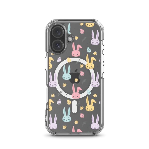 Colorful Bunnies Easter iPhone MagSafe Clear Case