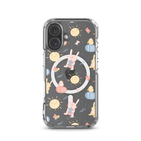 magsafe-clear-case-for-iphone-iphone-16-front-6a53c5029fa5f.jpg Easter Egg and Bunnies iPhone MagSaffe Clear Case