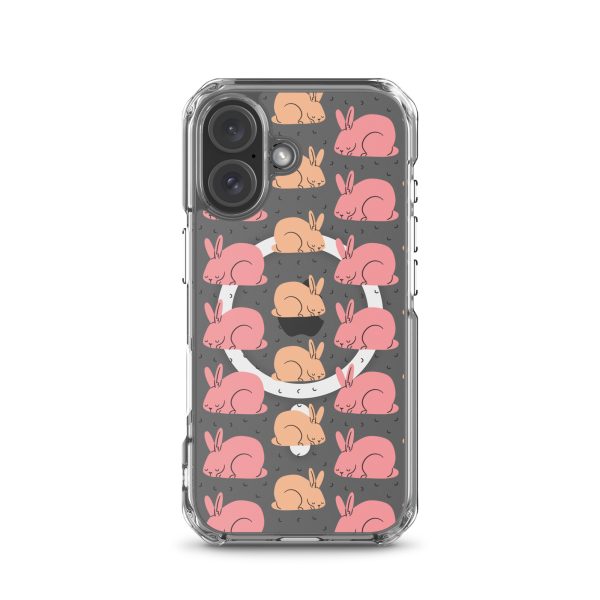 Pink Bunnies iPhone MagSafe Clear Case