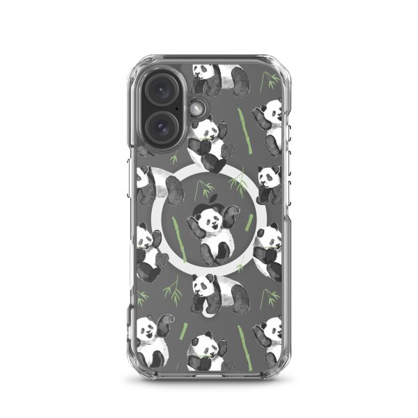 Watercolor Panda Bear iPhone MagSafef Clear Case
