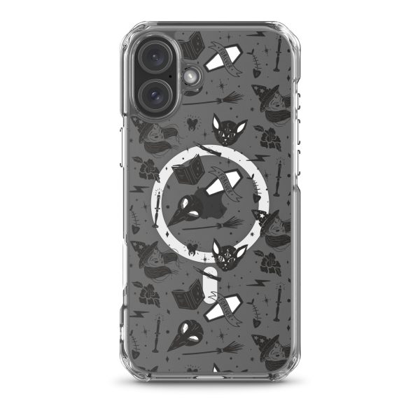 Black and White Halloween iPhone MagSafe Clear Case