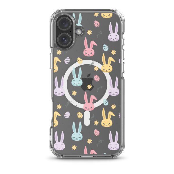 Colorful Bunnies Easter iPhone MagSafe Clear Case