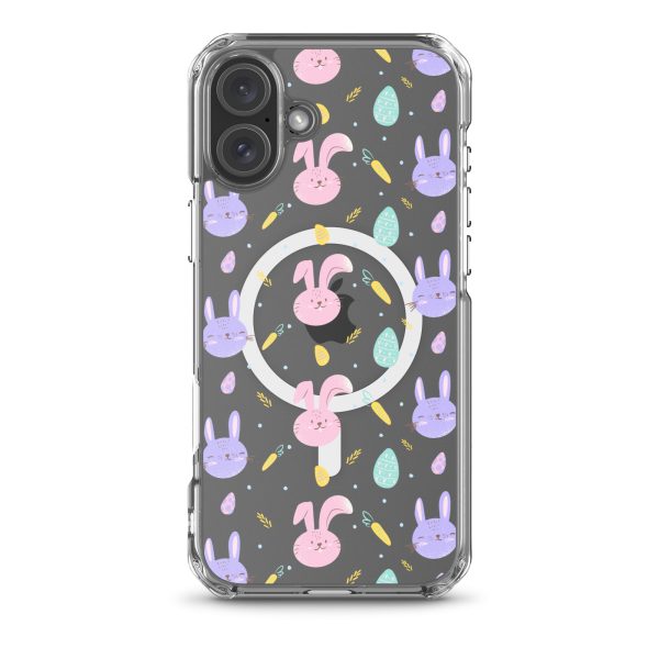 Cute Easter Bunnies iPhone MagSafe Clear Case