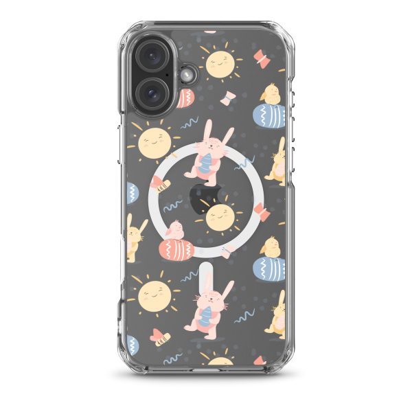 magsafe-clear-case-for-iphone-iphone-16-plus-front-6a53c5029f979.jpg Easter Egg and Bunnies iPhone MagSaffe Clear Case