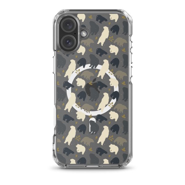 Forest Bear Silhouette iPhone MagSafe Clear Case