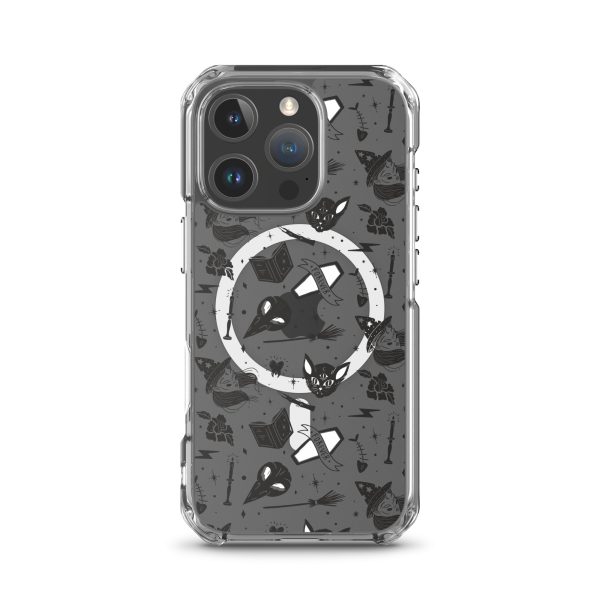 Black and White Halloween iPhone MagSafe Clear Case