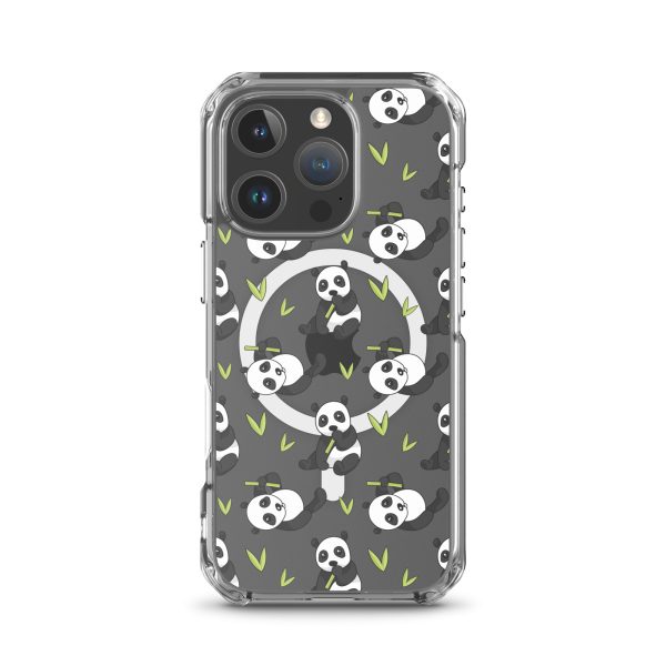 Cute Panda Bear iPhone MagSafe Clear Case
