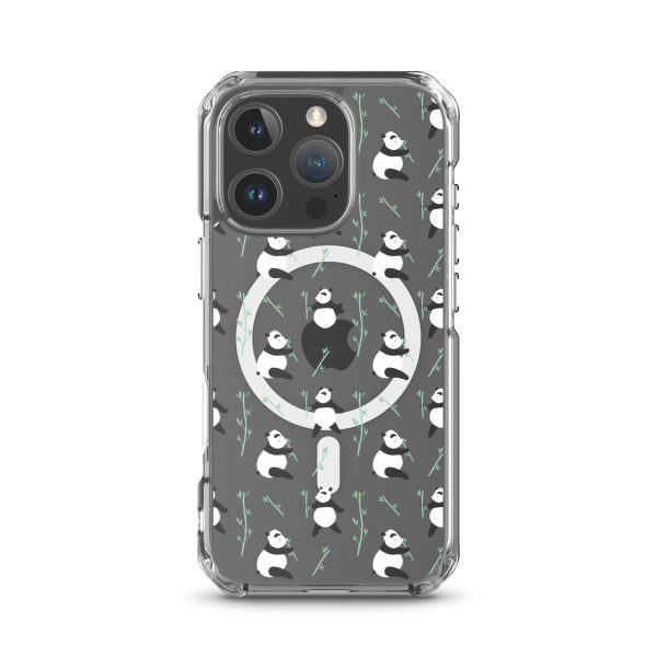 Cute Panda iPhone MagSafe Clear Case