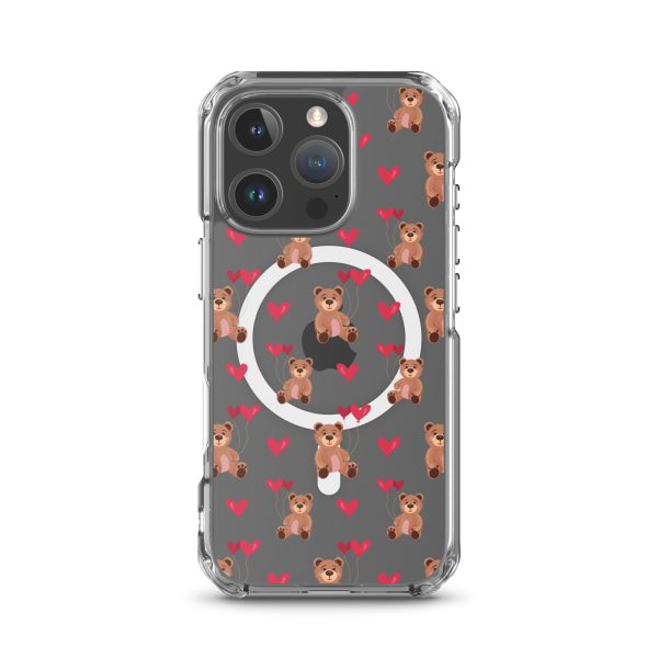 Cute Teddy Bear iPhone MagSafe Clear Case