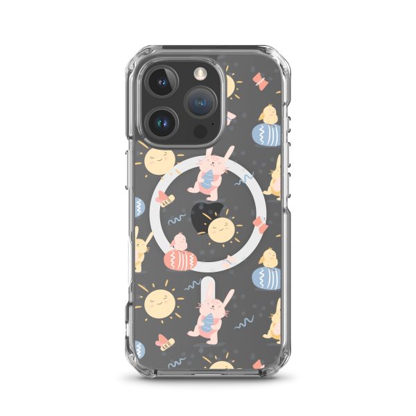 magsafe-clear-case-for-iphone-iphone-16-pro-front-6a53c5029fa15.jpg Easter Egg and Bunnies iPhone MagSaffe Clear Case