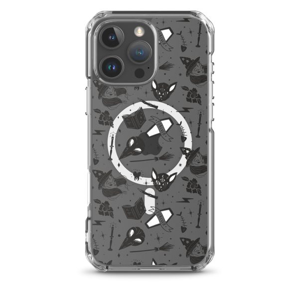 Black and White Halloween iPhone MagSafe Clear Case