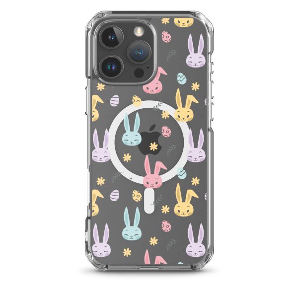 Colorful Bunnies Easter iPhone MagSafe Clear Case