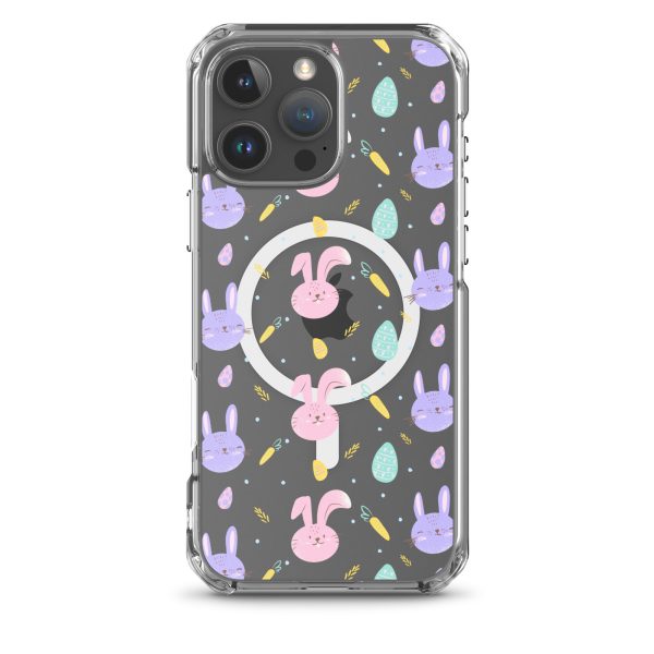 Cute Easter Bunnies iPhone MagSafe Clear Case