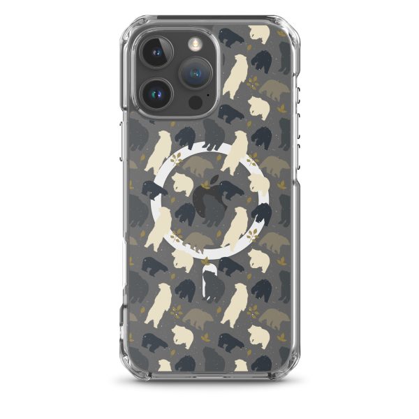 Forest Bear Silhouette iPhone MagSafe Clear Case