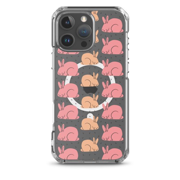 Pink Bunnies iPhone MagSafe Clear Case