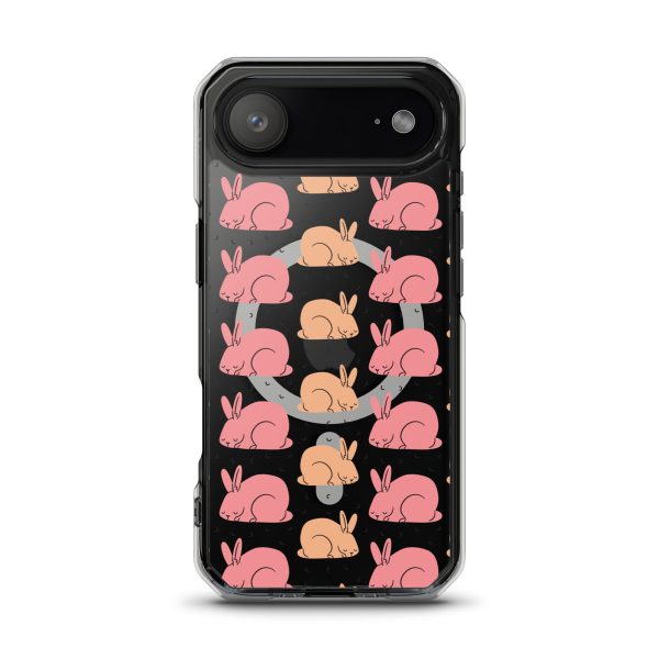 Pink Bunnies iPhone MagSafe Clear Case
