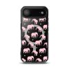 Seamless Elephant Silhouette iPhone MagSafe Clear Case