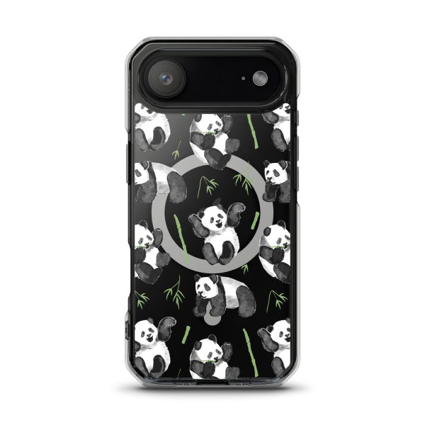 Watercolor Panda Bear iPhone MagSafef Clear Case