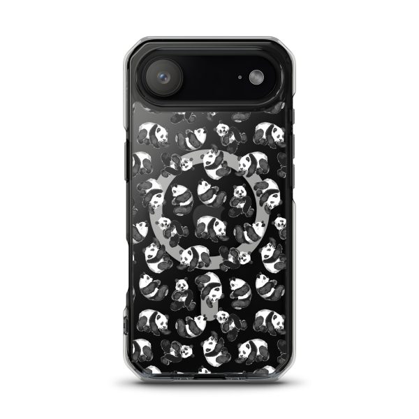 Watercolor Panda Bears iPhone MagSafe Clear Case