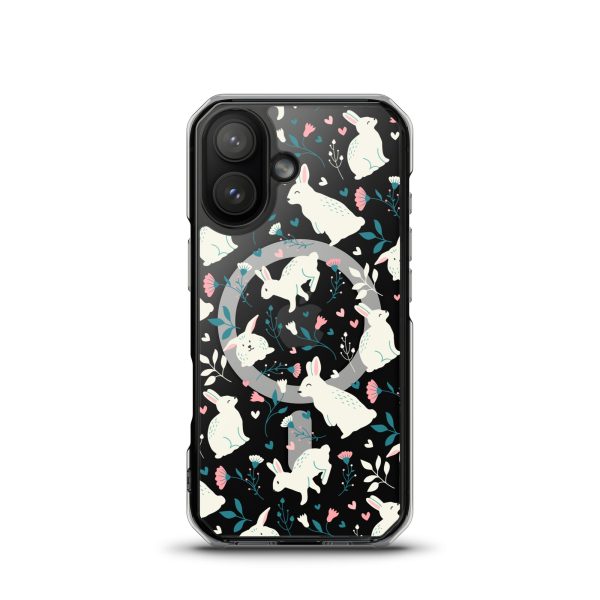 magsafe-clear-case-for-iphone-iphone-17-front-6a53c3dc3a9d8.jpg Easter Cute Rabbits iPhone MagSafe Clear Case