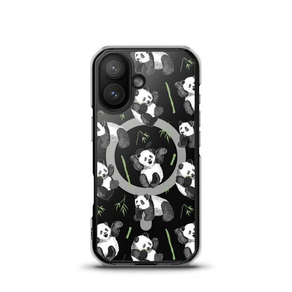 Watercolor Panda Bear iPhone MagSafef Clear Case