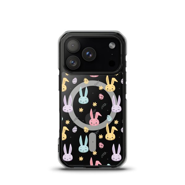 Colorful Bunnies Easter iPhone MagSafe Clear Case