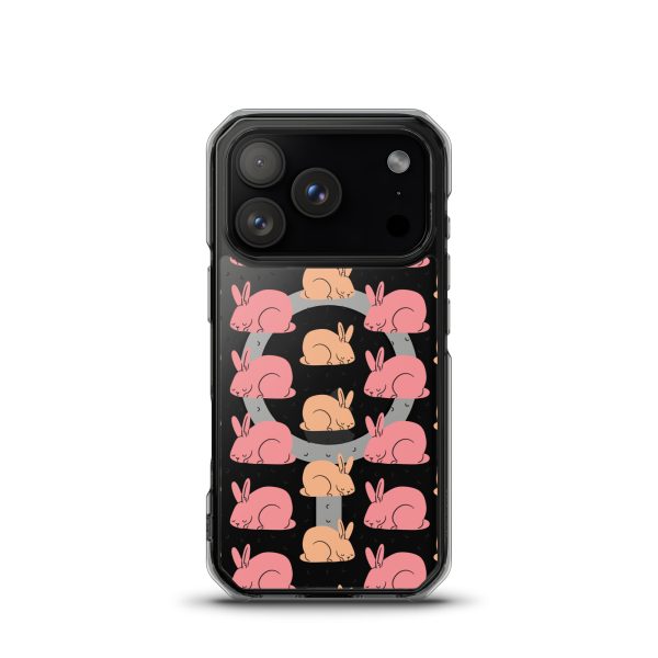 Pink Bunnies iPhone MagSafe Clear Case