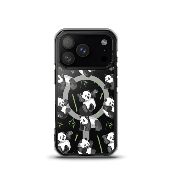 Watercolor Panda Bear iPhone MagSafef Clear Case