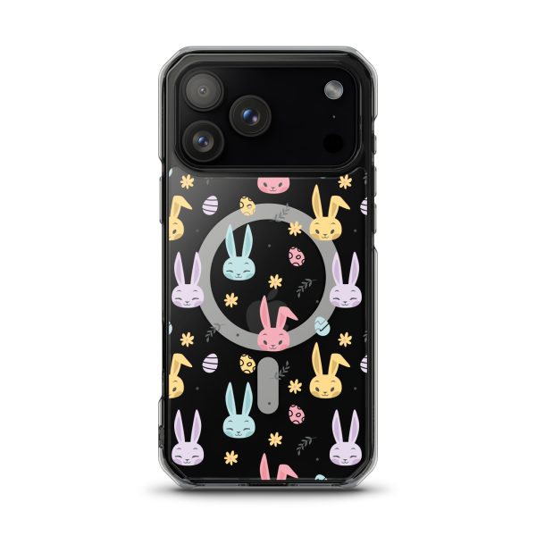 Colorful Bunnies Easter iPhone MagSafe Clear Case