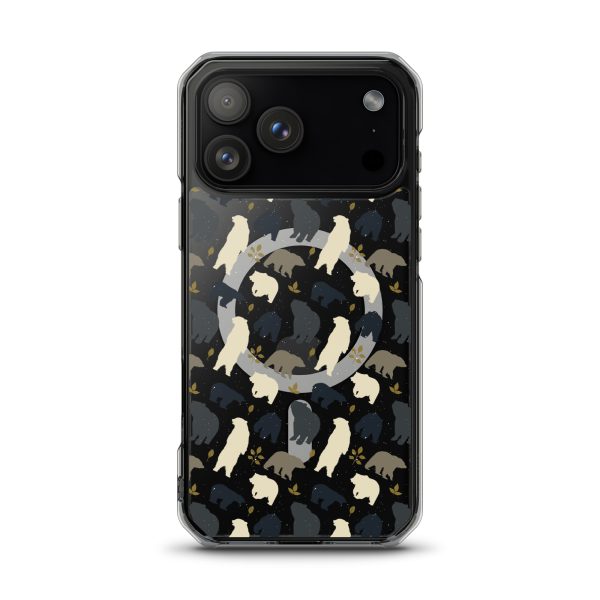 Forest Bear Silhouette iPhone MagSafe Clear Case