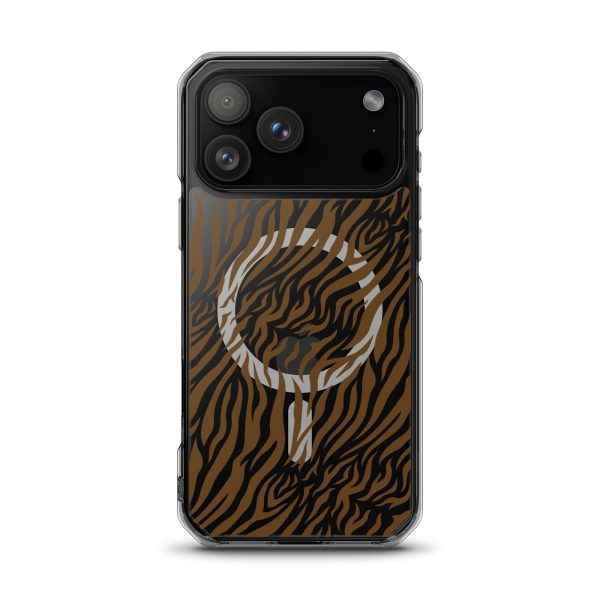 Tiger Print iPhone MagSafe Clear Case