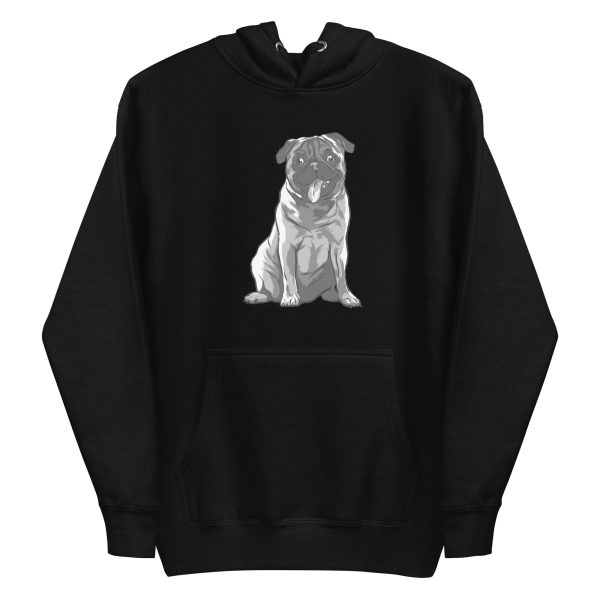 Pug Black and White Hoodie