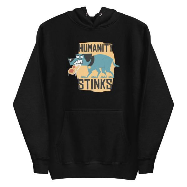 unisex-premium-pullover-hoodie-black-front-6a66210f3effe.jpg Humanity Stinks Hoodie