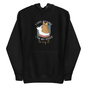 unisex-premium-pullover-hoodie-black-front-6a662826e2d77.jpg I Love My Corgi Hoodie